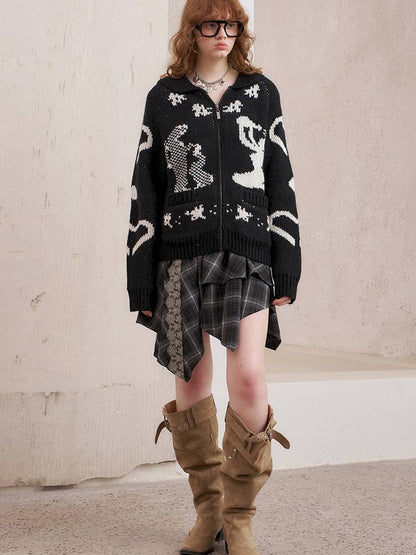 Fair Isle Autumn Knit Cardigan Jacket【s0000014388】