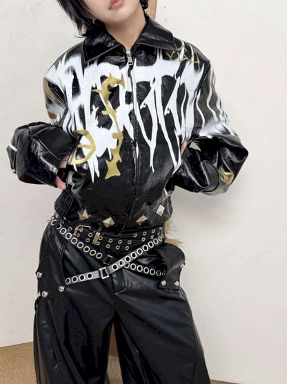 Wide-Cut Graffiti Jacket【s0000014534】