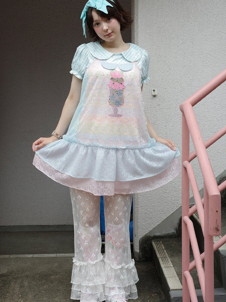 Bow Lace Versatile Flared Pants【s0000017761】