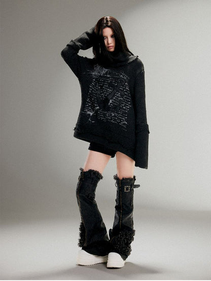 High Neck Fringe Sweater【s0000011259】