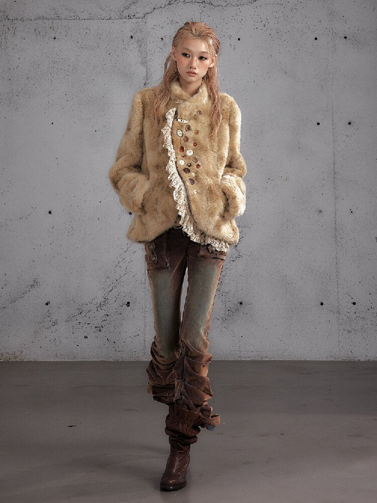 Plush Eco-Friendly Fur Coat【s0000019161】