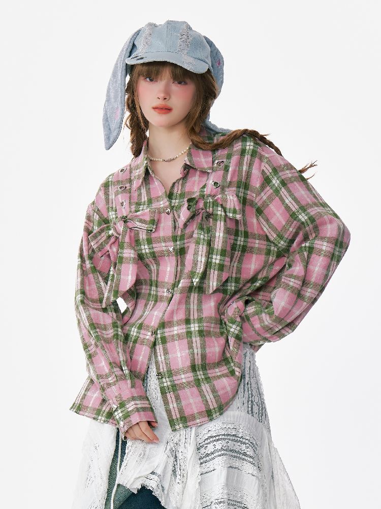 Loose Plaid Shirt Jacket【s0000012218】