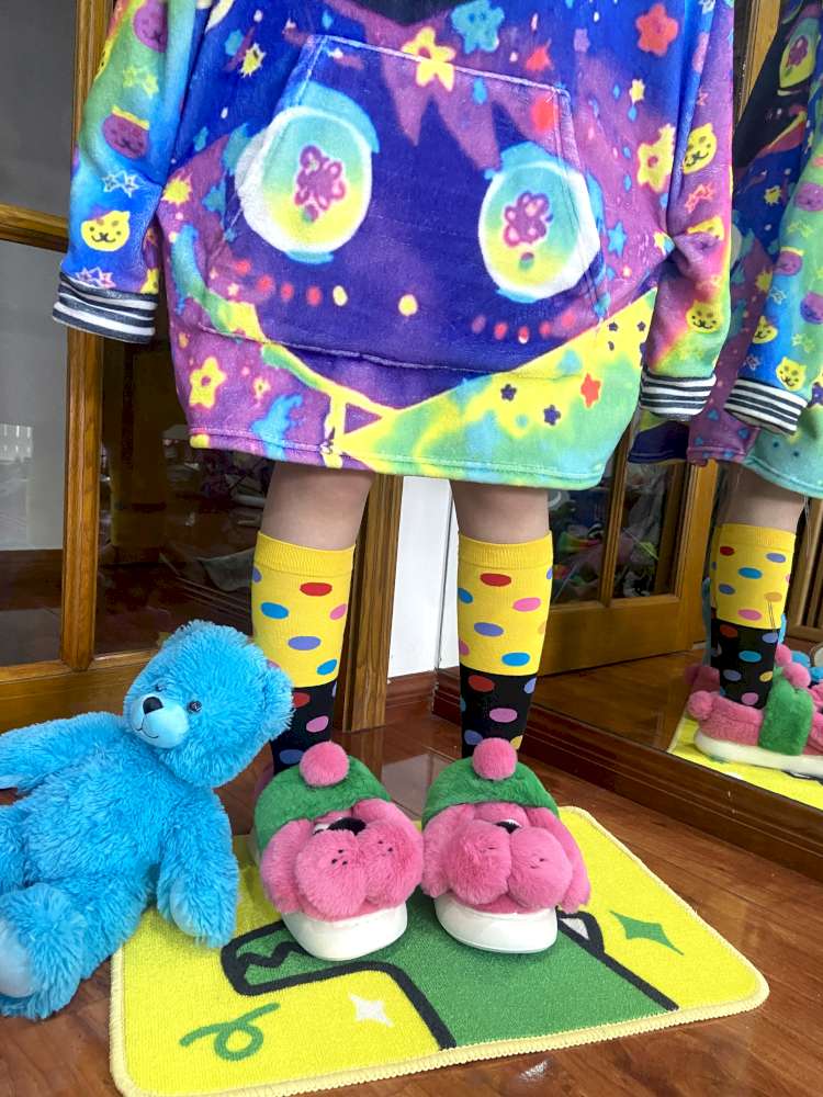 Polka Dot Fleece Over Knee Socks【s0000014628】