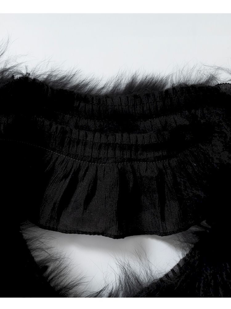 Court Lace Layering Furry Scarf【s0000014932】