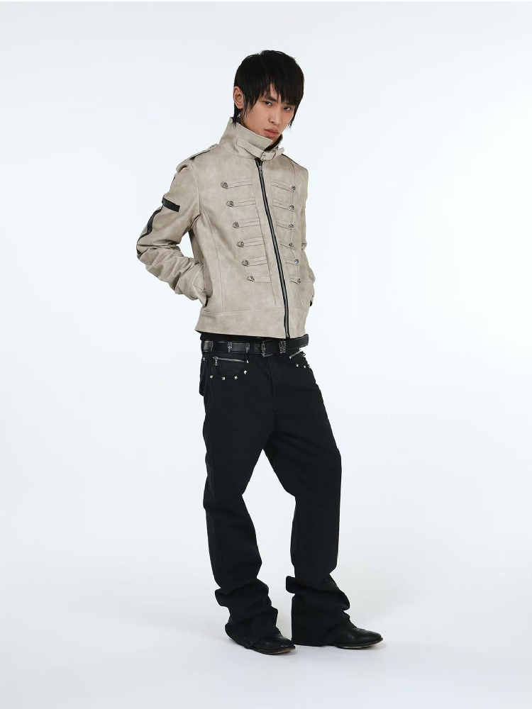Snake Washed Pocket Stacked Jeans【s0000018191】