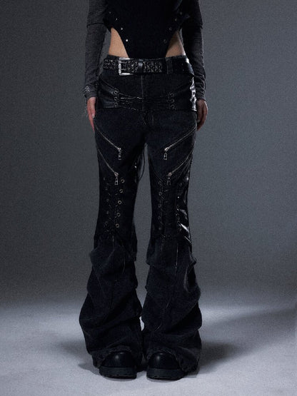 Punk Washed Pleated Denim Pants【s0000018006】