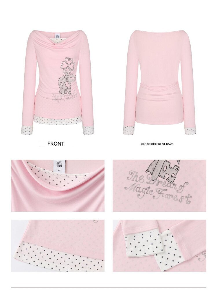 Soft Patchwork Collar Slim Top【s0000016385】