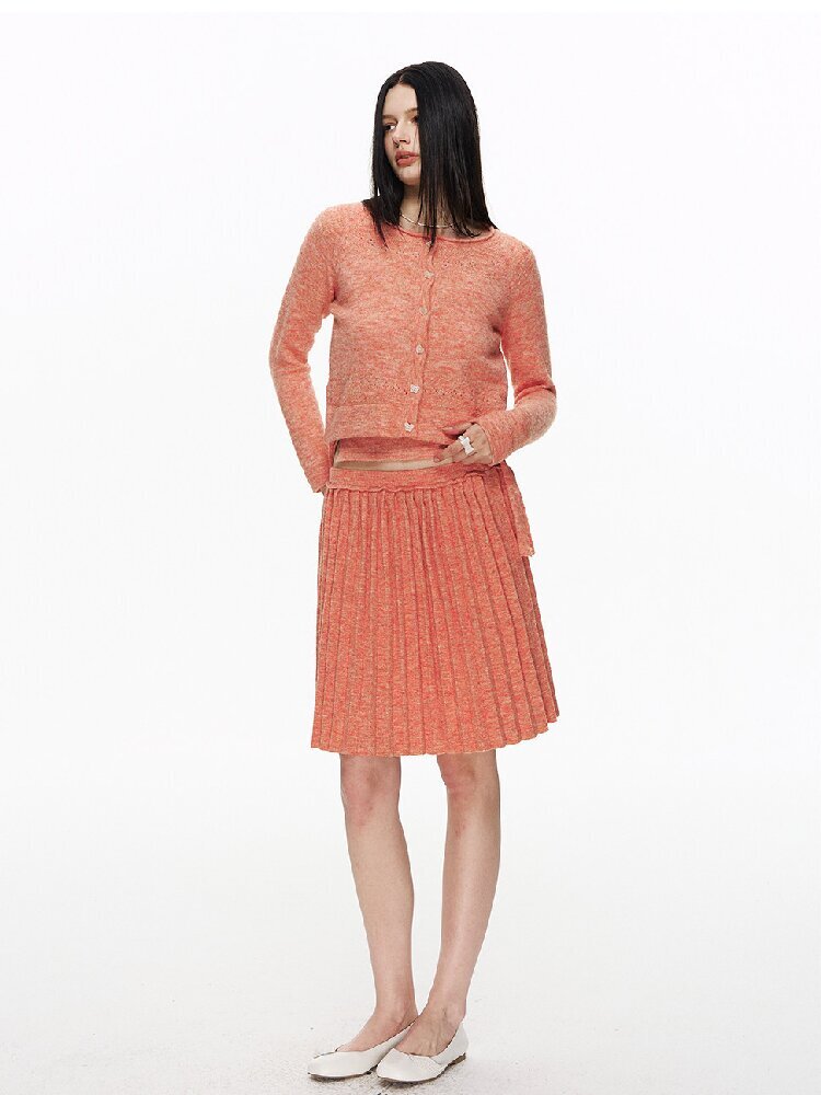 Sunset Floral Pleated Knit Set【s0000015870】