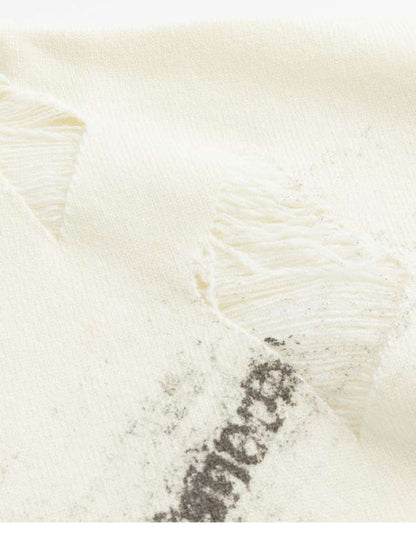 Graffiti Bat Sleeve Pleated Sweater【s0000014669】