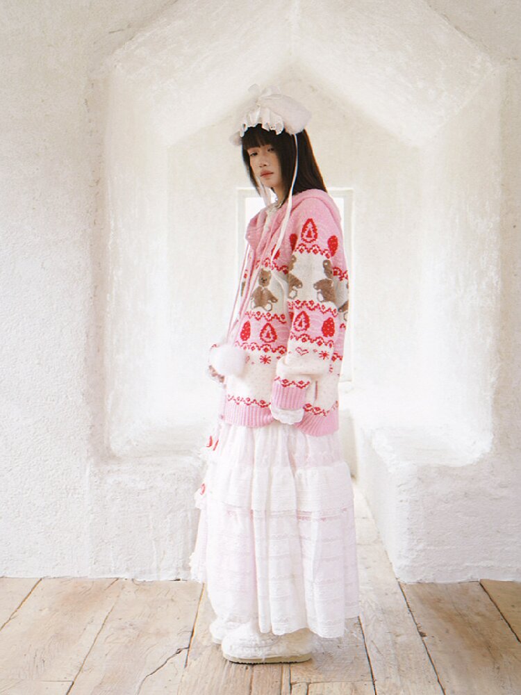 Bear Cake Fair Isle Cardigan【s0000018537】