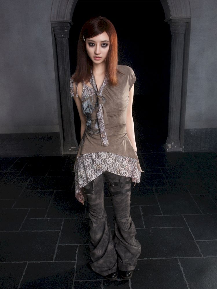 Slanted shoulder fake two-piece camisole【s0000012304】