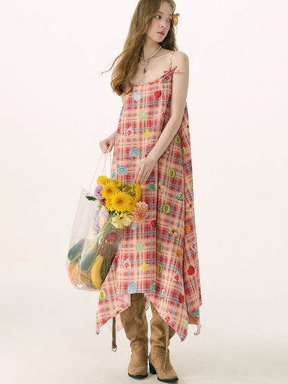 Summer Plaid Fun Print Camisole Dress【s0000016842】
