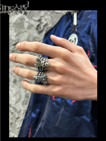 925 Sterling Silver Heavy Punk Ring【s0000018868】