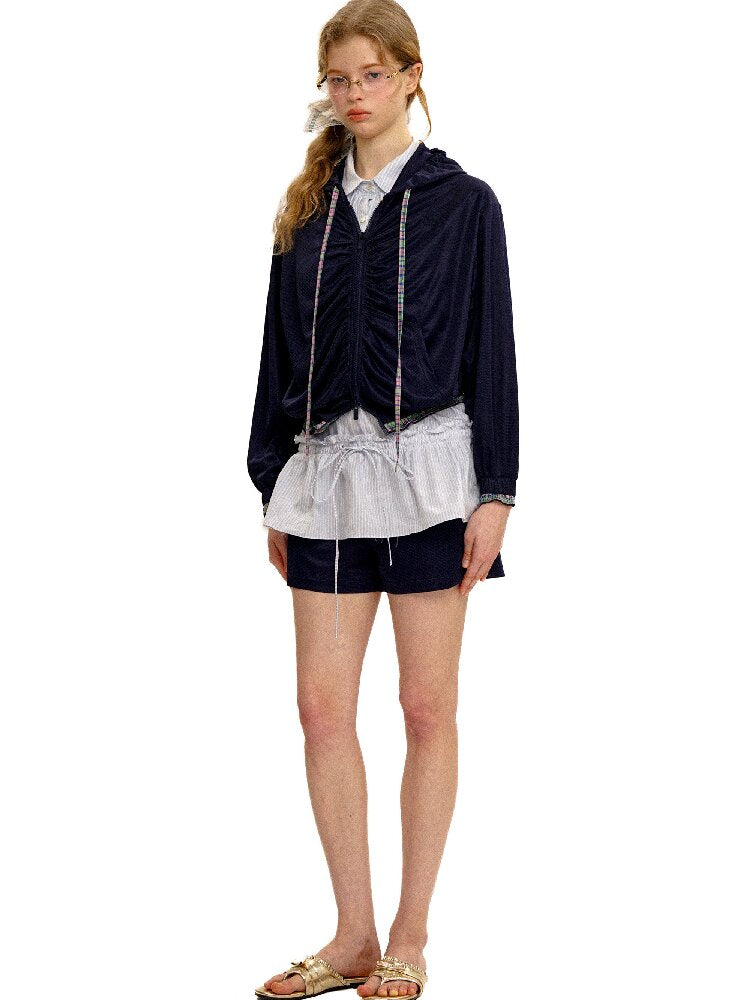 Mesh Hooded Color Blocked Jacket【s0000017417】