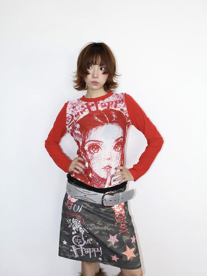 Retro Velvet Lace Elastic Top【s0000018667】