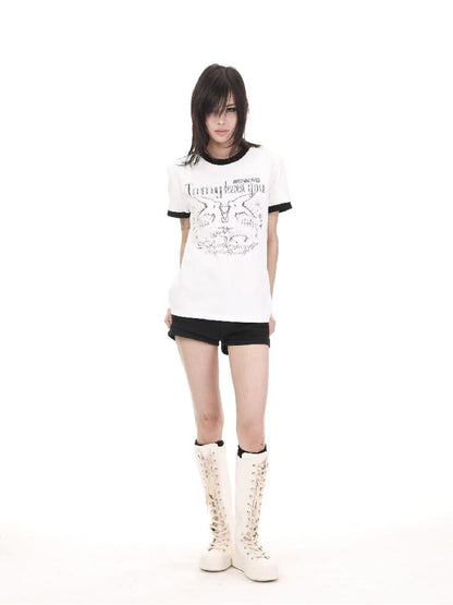 Contrast Patchwork Crew T-Shirt【s0000018214】