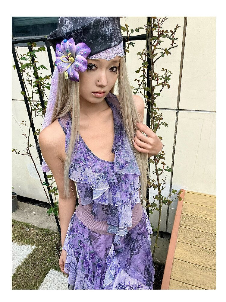 Vintage Pattern Ruffle Camisole【s0000018060】
