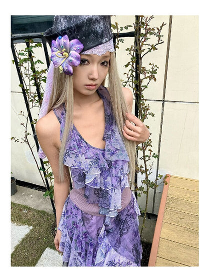 Vintage Pattern Ruffle Camisole【s0000018060】