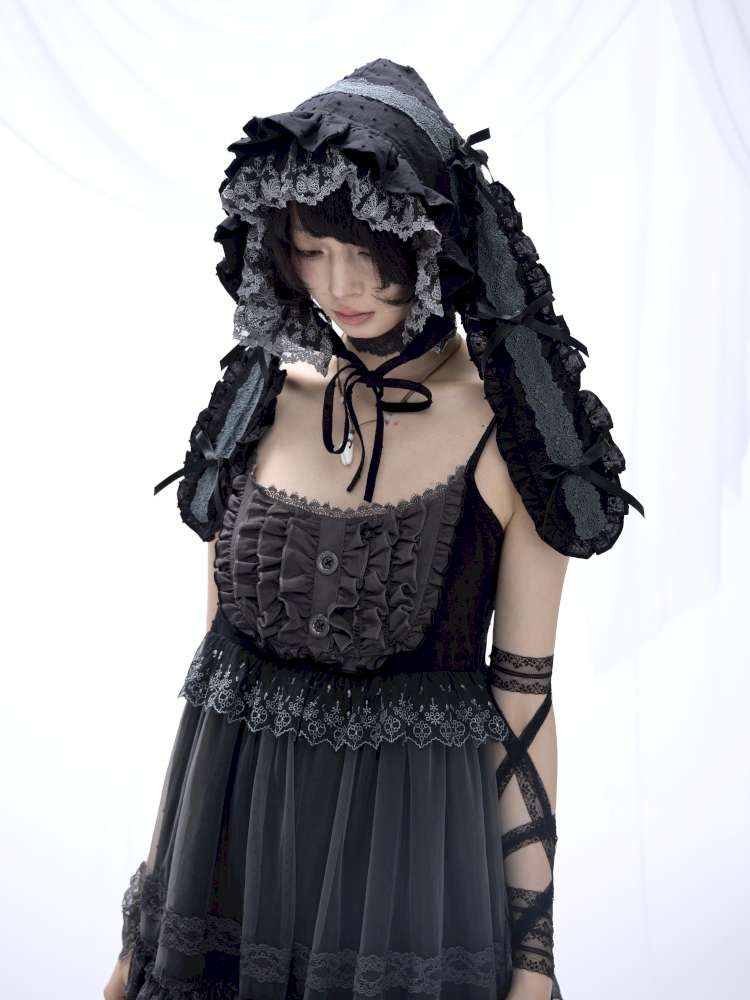 Dark Lolita Lace Mesh Sundress Dress【s0000014684】