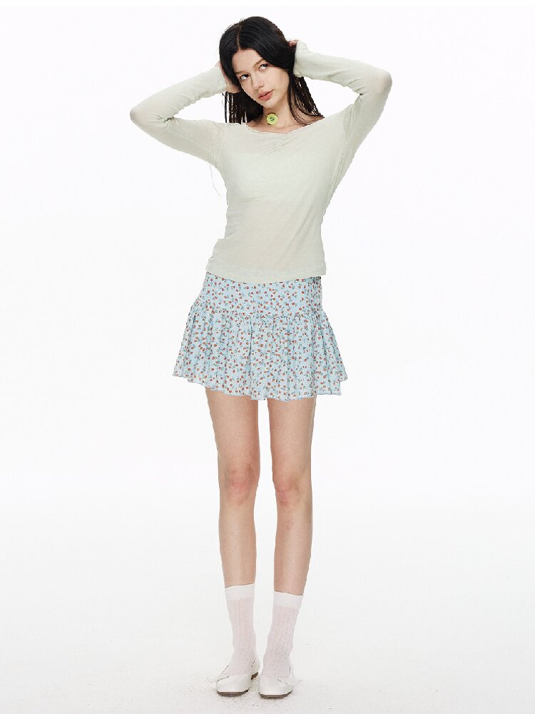 Floral Print High Waist A-line Skirt【s0000015861】