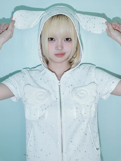 Hot Rhinestone White Vest Jacket【s0000012334】