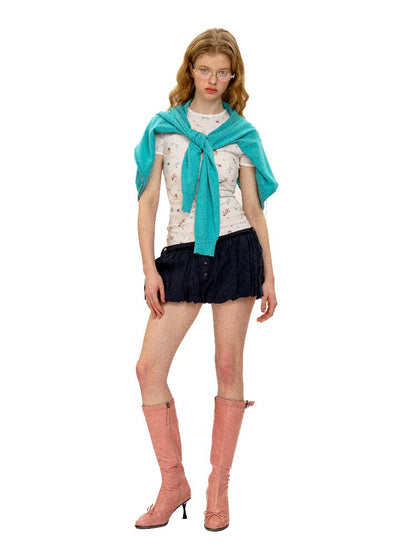 Plaid Panelled Mesh Bud Shorts【s0000016135】