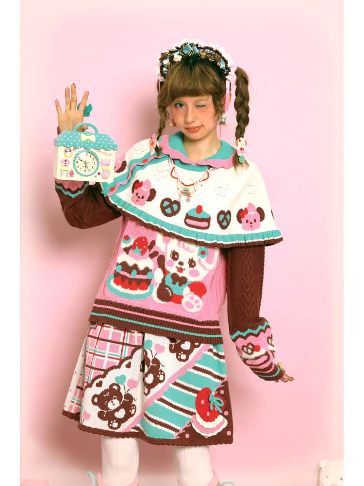 Cable-Knit Cape Sweater【s0000014520】