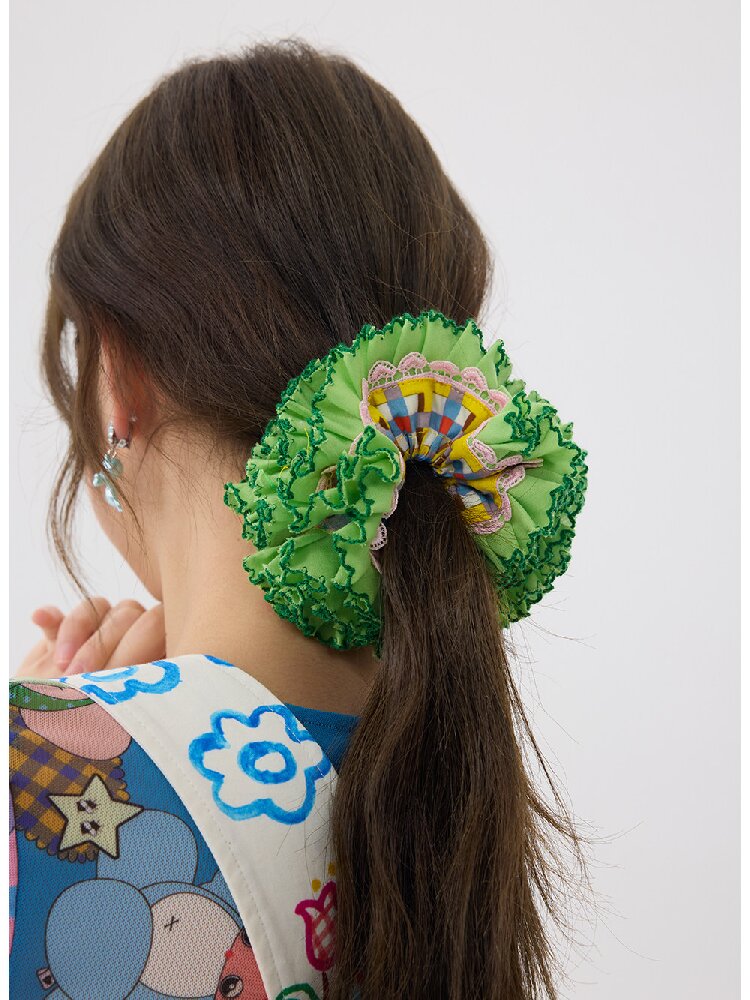 Two Color Lace Pile Scrunchies【s0000016709】