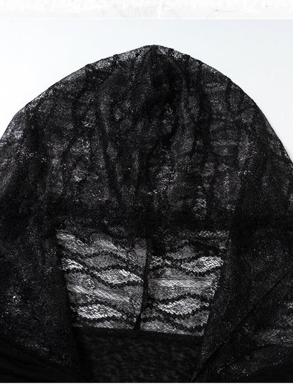 Lace Kink Stretch One Shoulder Top【s0000015933】