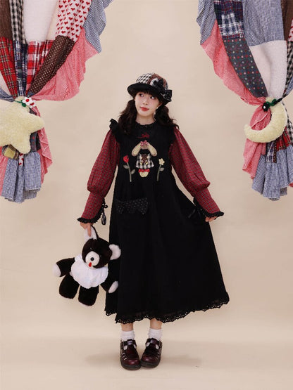 Corduroy Rabbit Strawberry Dress【s0000019288】