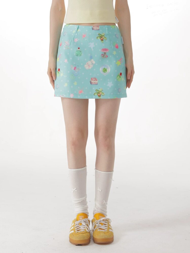 Summer Childlike Print Short Skirt【s0000017157】