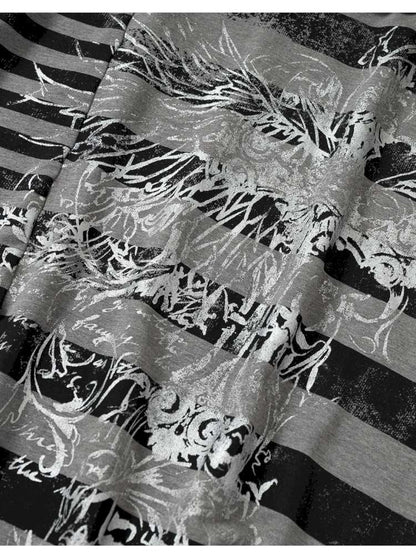 Striped Print Loose Bat Sleeve Dress【s0000014658】