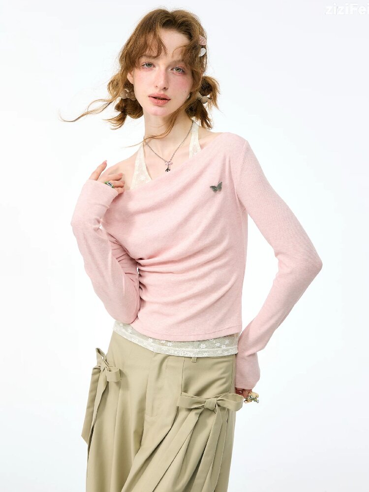Soft Swept Neck Halter Knit Sweater【s0000017883】