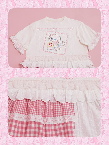 Embroidered Ribbon Lace T-Shirt【s0000012016】