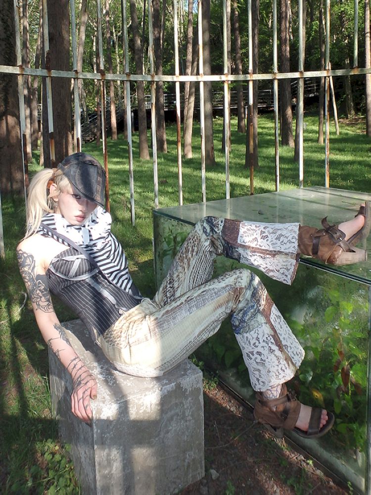 Spider Web Aged Splicing Micro Pants【s0000012469】