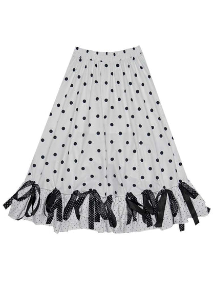 Asymmetric Bow Midi Skirt【s0000014525】