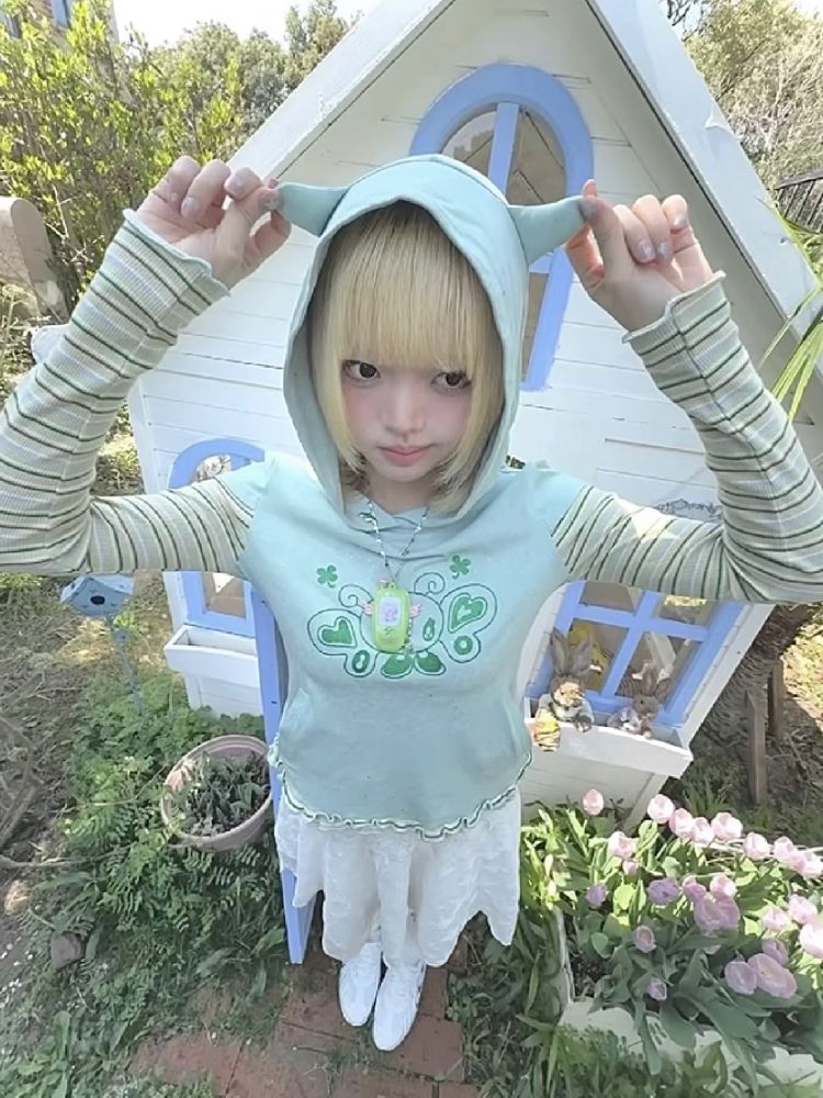 Long Sleeve Hooded Bottom Shirt【s0000012197】