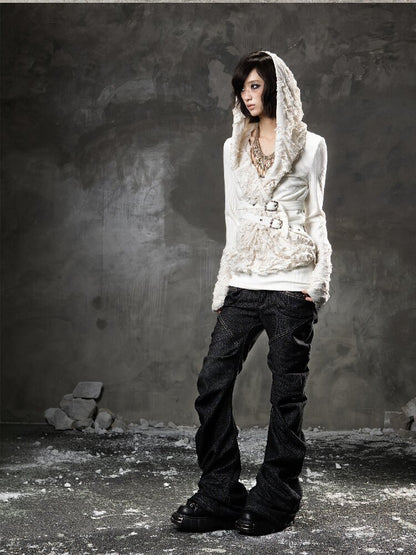 Double Waist Scimitar Denim Pants【s0000015945】