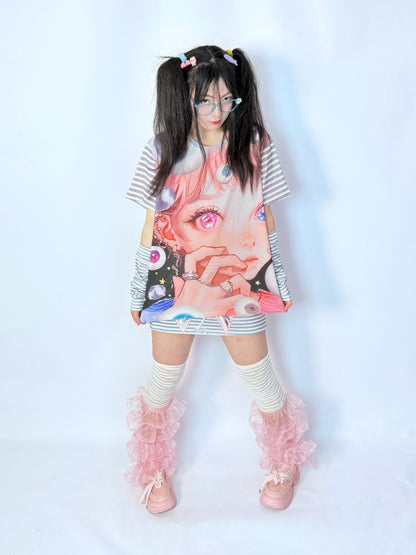 Y2k secondary subculture loose cotton T-shirt【s0000013285】