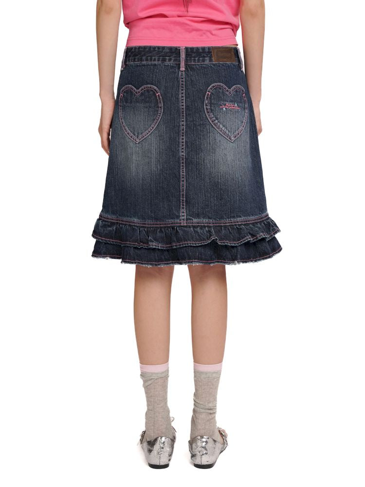 Pink Walking Love Pocket Halter Skirt 【s0000012540】