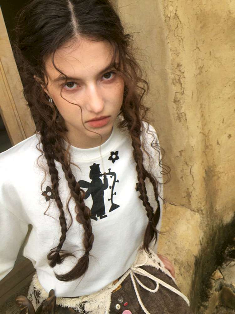 Forest Elf Print Long Sleeve T-Shirt【s0000014898】