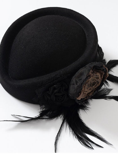 Baroque Lace Wool Equestrian Beret【s0000017994】
