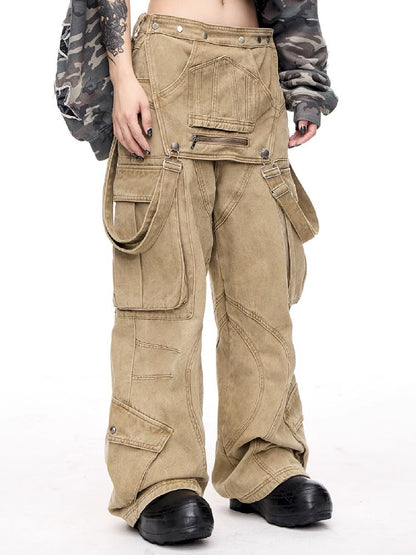 Multi-Pocket Workwear Bib Pants【s0000011364】