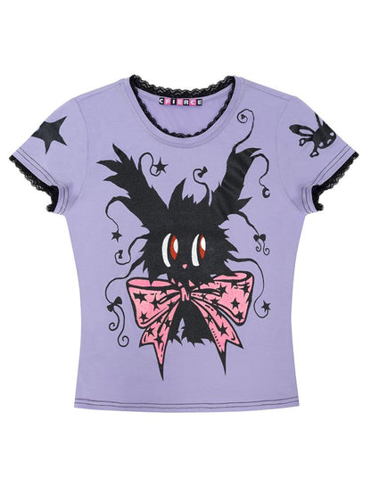 Magic Bunny Glitter Print T-Shirt [S0000008979]