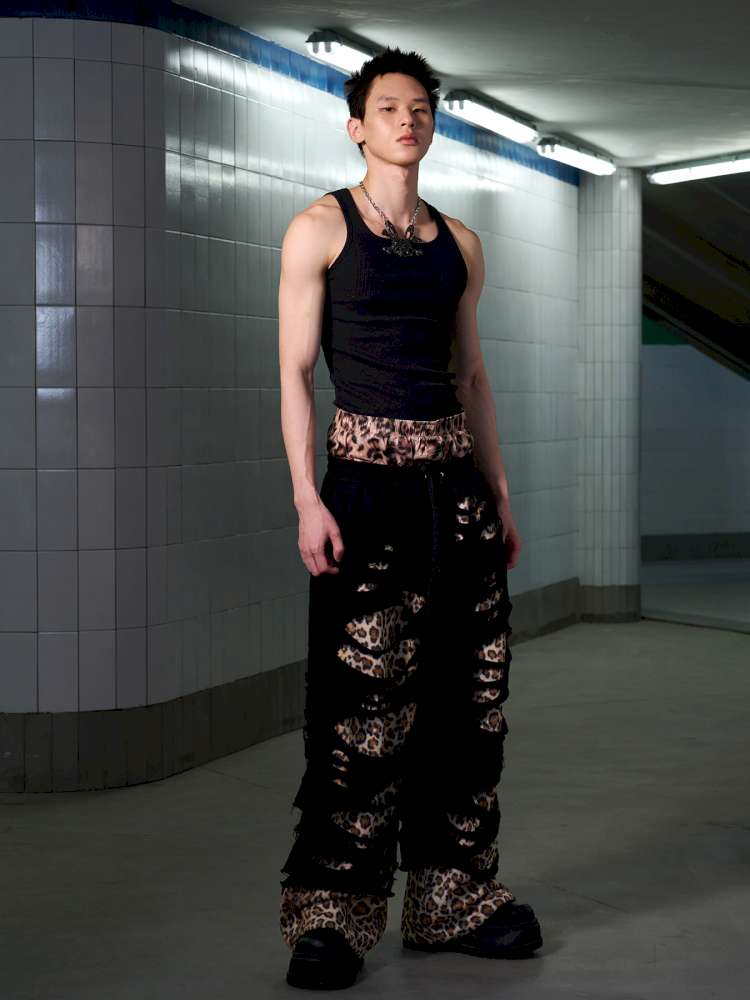 Leopard Print Ripped Double Jumper【s0000014647】