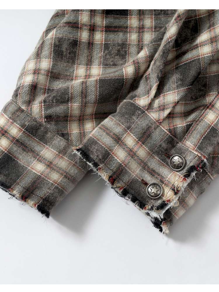 Rock Rebel Punk Check Shirt Jacket【s0000014656】