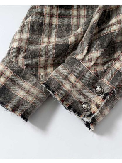 Rock Rebel Punk Check Shirt Jacket【s0000014656】