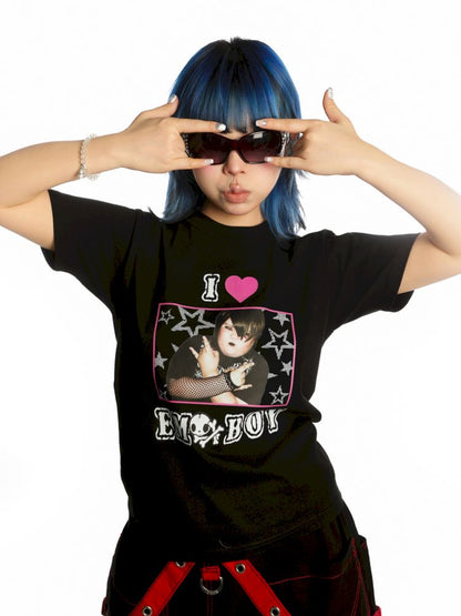 Abipunk rock slogan T-shirt【s0000013173】