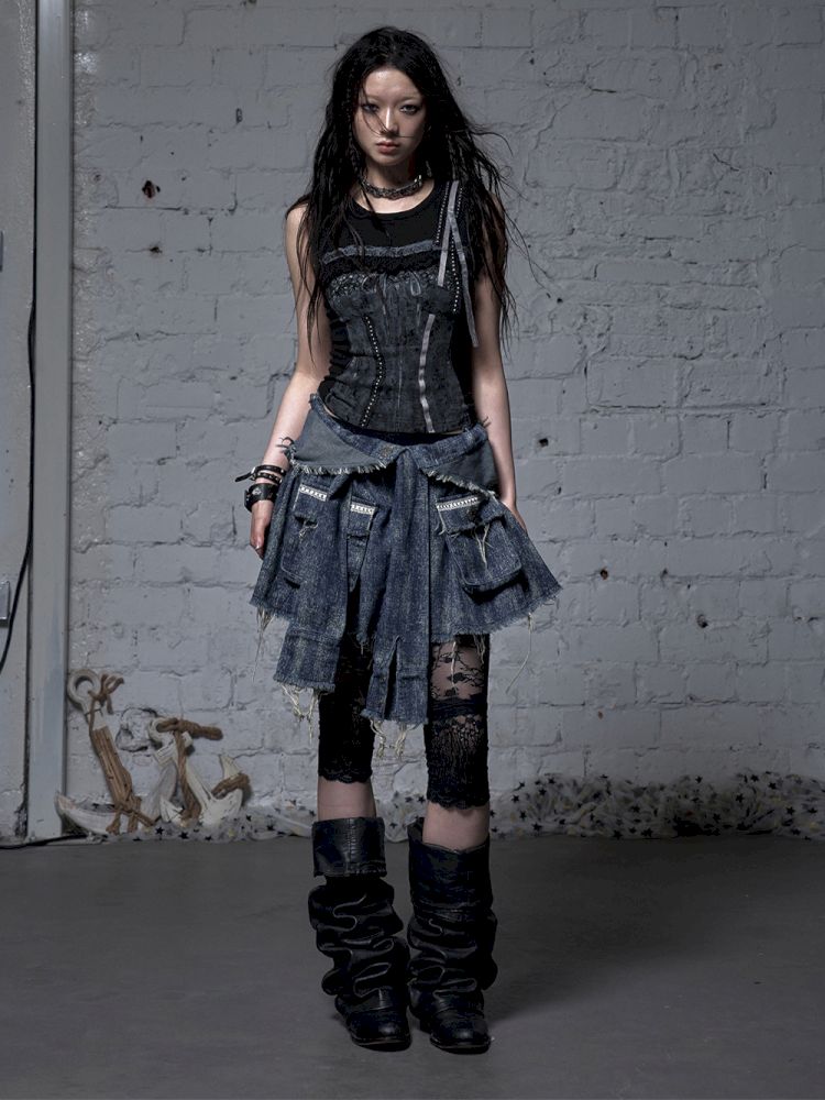 Ssleeveless fitted knit short vest【s0000012791】