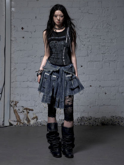 Ssleeveless fitted knit short vest【s0000012791】
